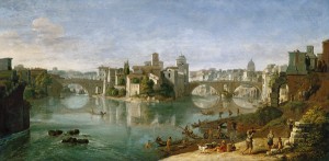 the-tiber-island-in-rome gaspar van wittel